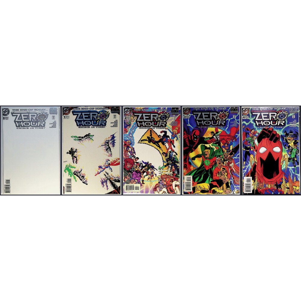DC Comic Lot Zero Hour Crisis in Time #0-4 Set White Blank Variant 1994